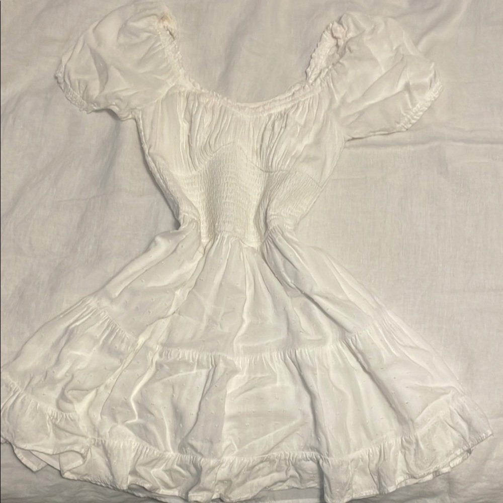 White Puff Sleeve Dress